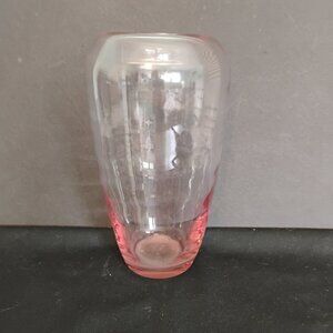 Vintage Bohemian Art Glass Vase Cranberry